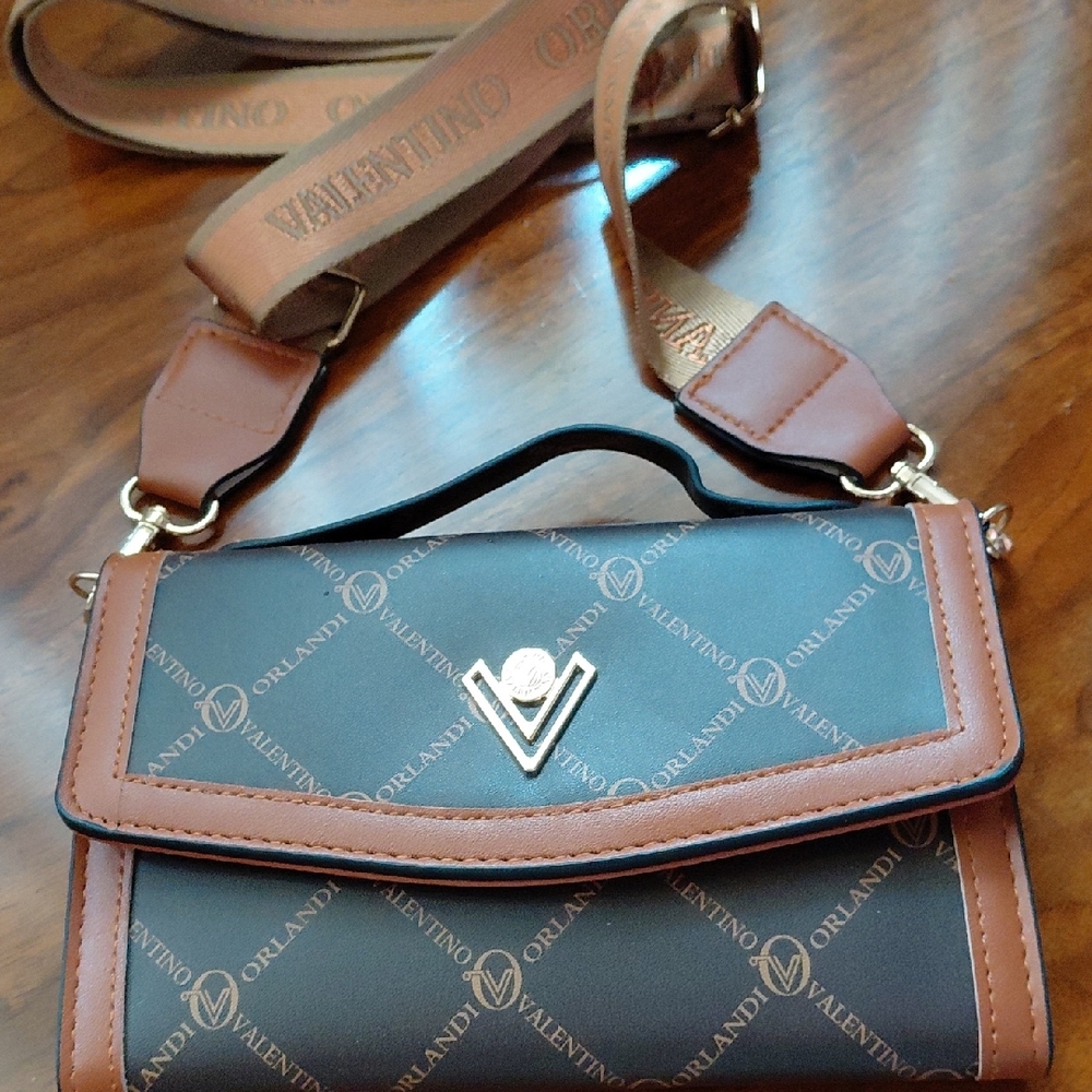Valentino Orlandi Brown and Black Crossbody Bag